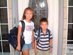 First day of school!  Getting ready to go...